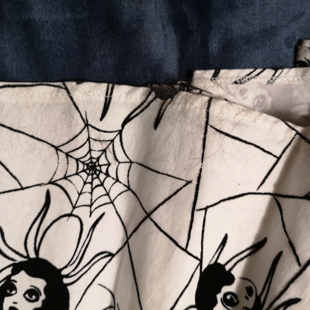 Black & White Spider Web Print Fit-and-Flare Dress - Picture 5 of 7